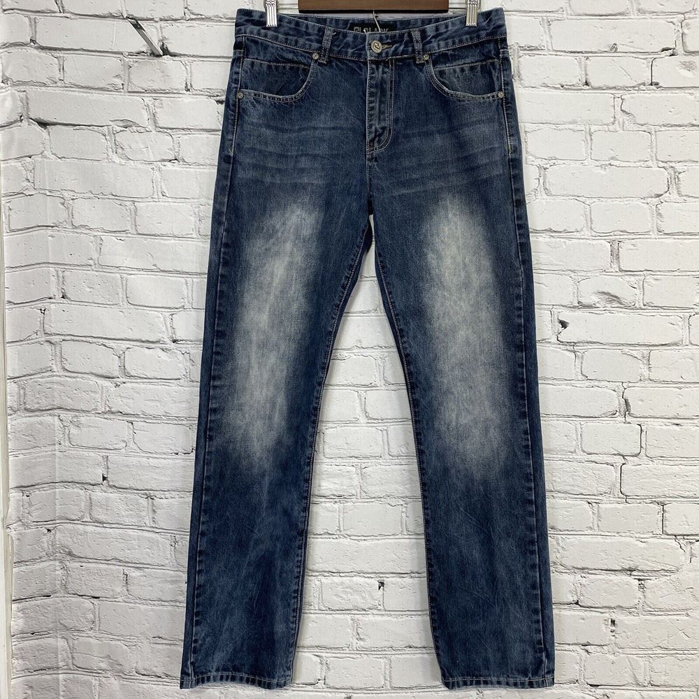 CJ Black Mens Premium Slim Jeans Size 32X32 Blue Straight Leg Fade Grunge